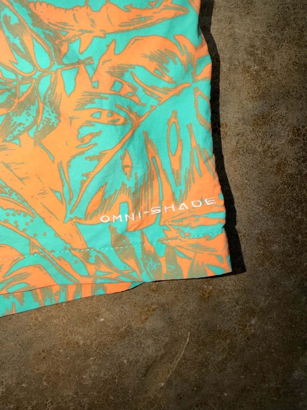 Columbia PFG Tropical Print Swim Trunks Men’s 2XL Orange Teal Beach Shorts - Picture 3 of 11